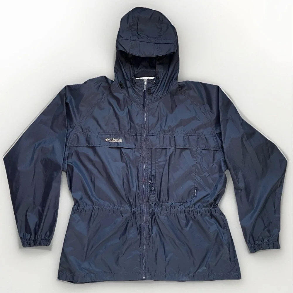 Vintage Columbia Sportswear Co Packable Rain Jacket‎ Men's Size XL Full Zip Coat